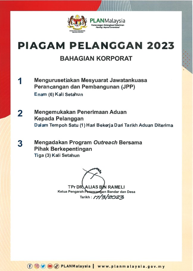 Piagam Pelanggan Bahagian/ Pejabat Projek Zon/ Unit/ Seksyen